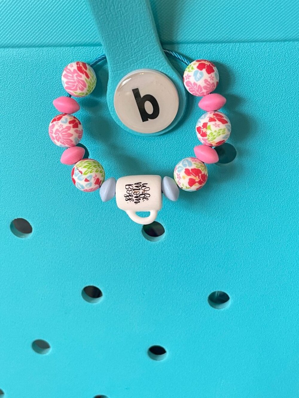 Wife Mom Boss Silicone Bogg Bag Ring-Preppy Floral Bogg Accessories-Mom Bogg
